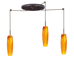 Besa Lighting - 3BW-4121HB-MED-BR - Tutu - Three Light Pendant with Large Round Canopy BR