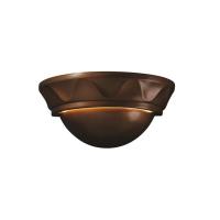 Justice Design – CER-1030-CKC-GU24 – Small Cyma W/ Waves Sconce Celadon Green Crackle Finish (Glaze)Glazed