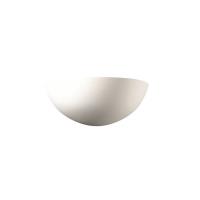 Justice Design - CER-1300-CRK-DIF-GU24 - Small Quarter Sphere Sconce Diffuser White Crackle Finish (Glaze)Glazed