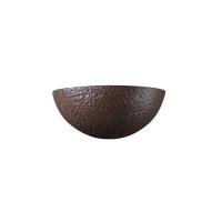 Justice Design – CER-1300-HMIR-GU24 – Small Quarter Sphere Sconce No Diffuser Hammered Iron Finish (Textured Faux)Textured Faux