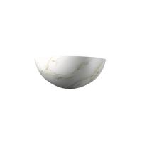 Justice Design – CER-1300-STOC-DIF-GU24 – Small Quarter Sphere Sconce Diffuser Carrara Marble Finish (Smooth Faux)Smooth Faux