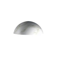 Justice Design – CER-1300W-STOC – Small Quarter Sphere Downlight Outdoor Sconce Carrara Marble Finish (Smooth Faux)Smooth Faux