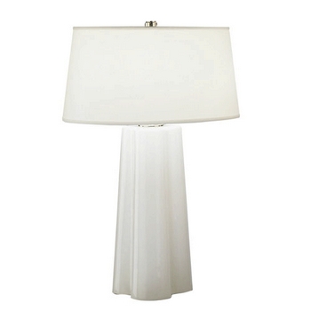 Robert Abbey Wavy Table Lamp in White Cased Glass