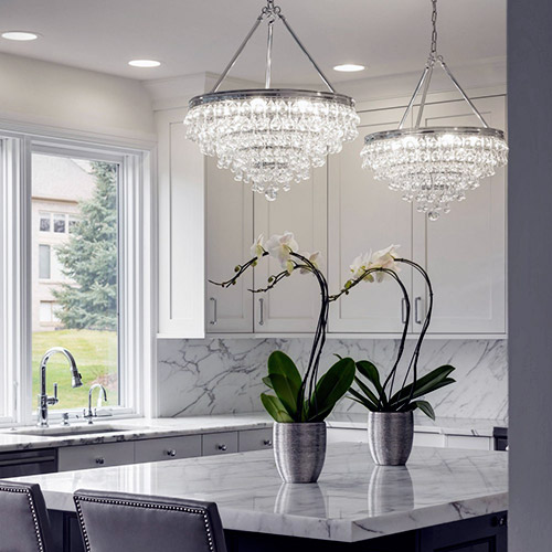 Chandelier lighting deals over kitchen island