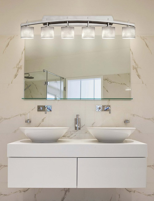 Bathroom Vanity Lighting Design Ideas : By Utilizing Accessories Colors And Displaying Stunning Products In A Restroom Your Visitors Will Not Focus On Bathroom Design Modern Bathroom Vanity Lighting / Unlike the first lamp, this one has modern design, as shown by the silver color appearance.