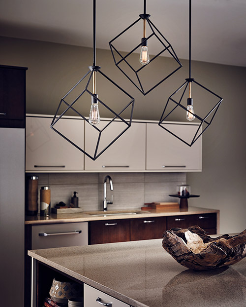 black and nickel pendant light