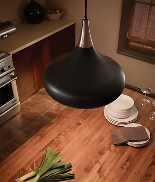 Black Pendant Style Kitchen Table Light 