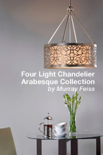 F2537/4SLP - Arabesque Collection - Four Light Chandelier by Murray Feiss