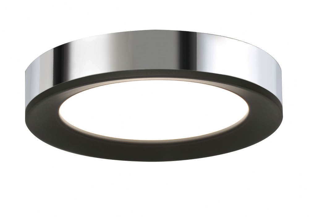 AFX-AAF121400L30D1BKPC-Alta - 12 Inch 17.5W 1 LED Low Profile Flush Mount Black/Chrome  Satin Nickel/White Finish with White Acrylic Glass