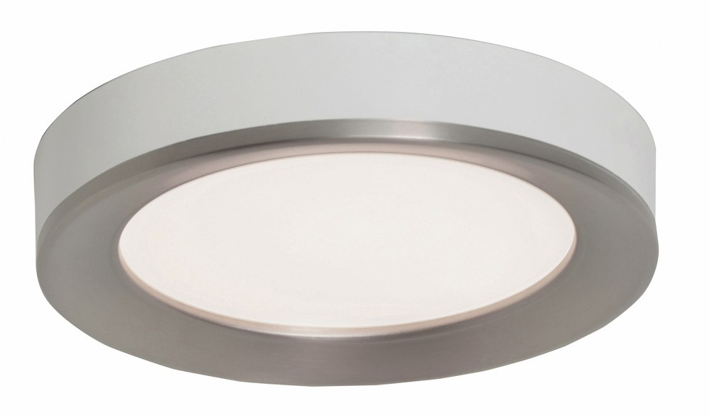 AFX-AAF121400L30D1SNWH-Alta - 12 Inch 17.5W 1 LED Low Profile Flush Mount   Satin Nickel/White Finish with White Acrylic Glass