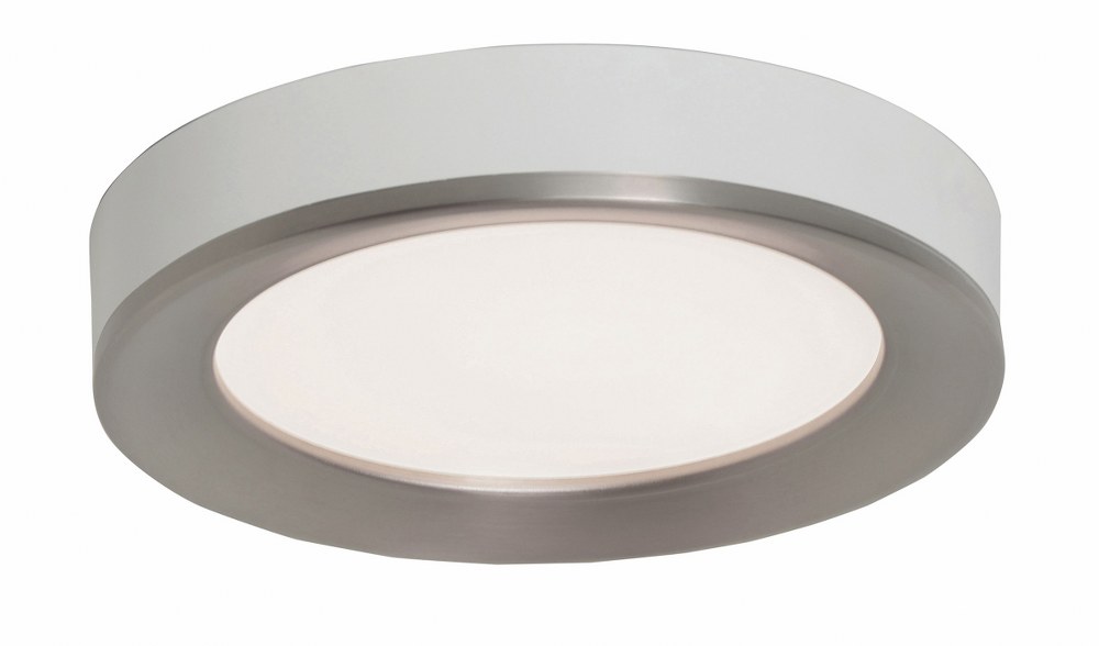 AFX-AAF162600L30D1SNWH-Alta - 16 Inch 35W 1 LED Low Profile Flush Mount   Satin Nickel/White Finish with White Acrylic Glass