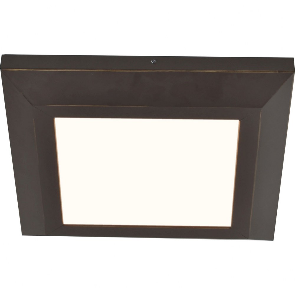 AFX-ATLF12121100L30D1RB-Atlas - 15 Inch 18.5W 1 LED Square Flush Mount Oil-Rubbed Bronze  Satin Nickel Finish with White Acrylic Glass