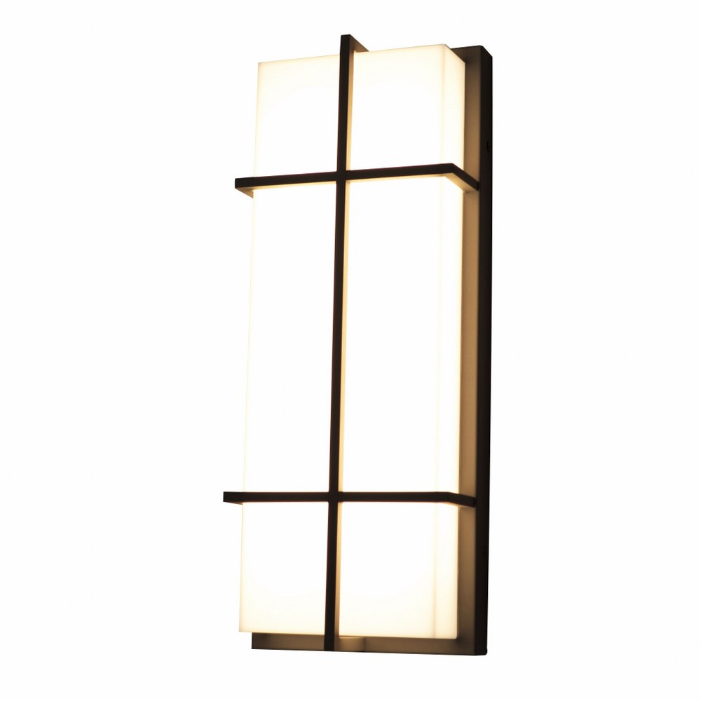 AFX-AUW6122500L30MVBZ-Avenue - 12 Inch 24W 1 LED Outdoor Wall Sconce   Textured Bronze Finish with White Acrylic Glass
