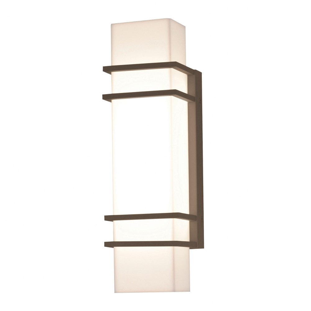 AFX-BLW5161800L30MVBZ-Blaine - 15.75 Inch 23W 1 LED Outdoor Wall Sconce   Textured Bronze Finish with White Acrylic Glass