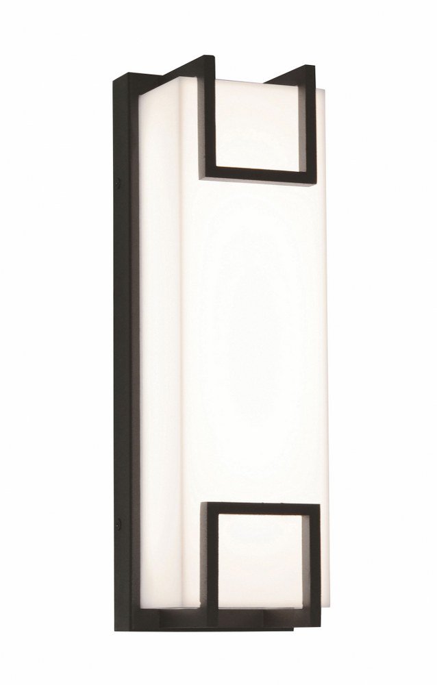AFX-BMW5171800L30MVBZ-Beaumont - 14.75 Inch 19W 1 LED Outdoor Wall Sconce   Textured Bronze Finish with White Acrylic Glass