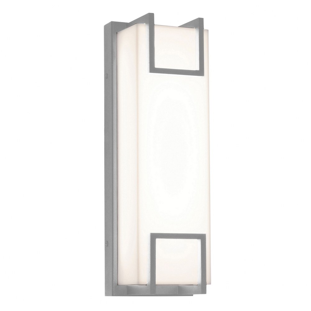 AFX-BMW5171800L30MVTG-Beaumont - 14.75 Inch 19W 1 LED Outdoor Wall Sconce   Textured Grey Finish with White Acrylic Glass