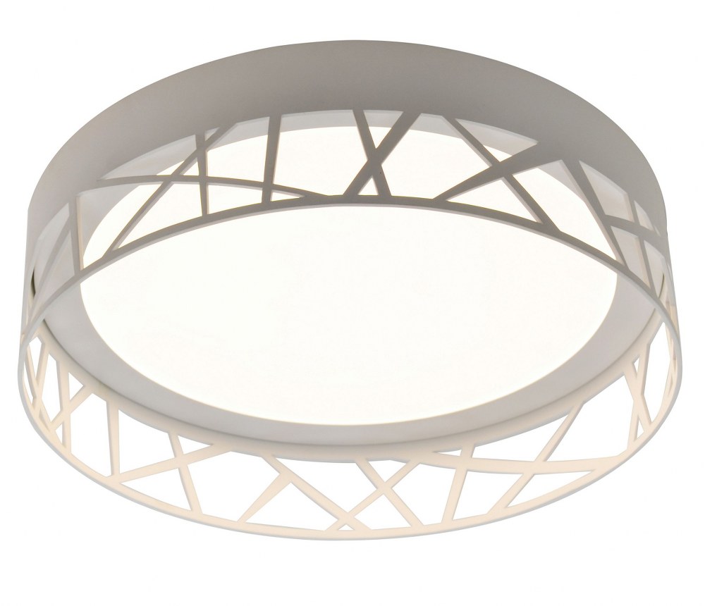 AFX-BOF121400L30D1WH-Boon - 12 Inch 17.5W 1 LED Flush Mount   White Finish with White Acrylic Glass