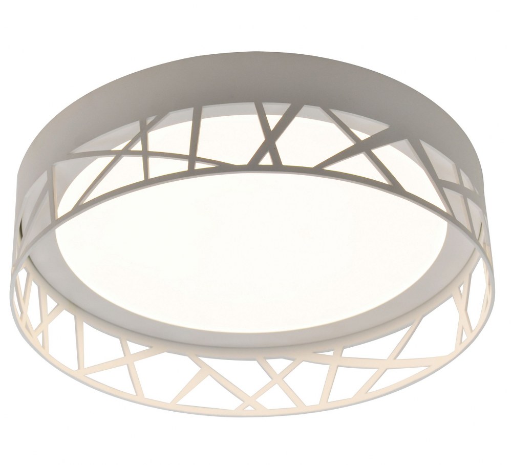 AFX-BOF162600L30D1WH-Boon - 16 Inch 31W 1 LED Flush Mount   White Finish with White Acrylic Glass