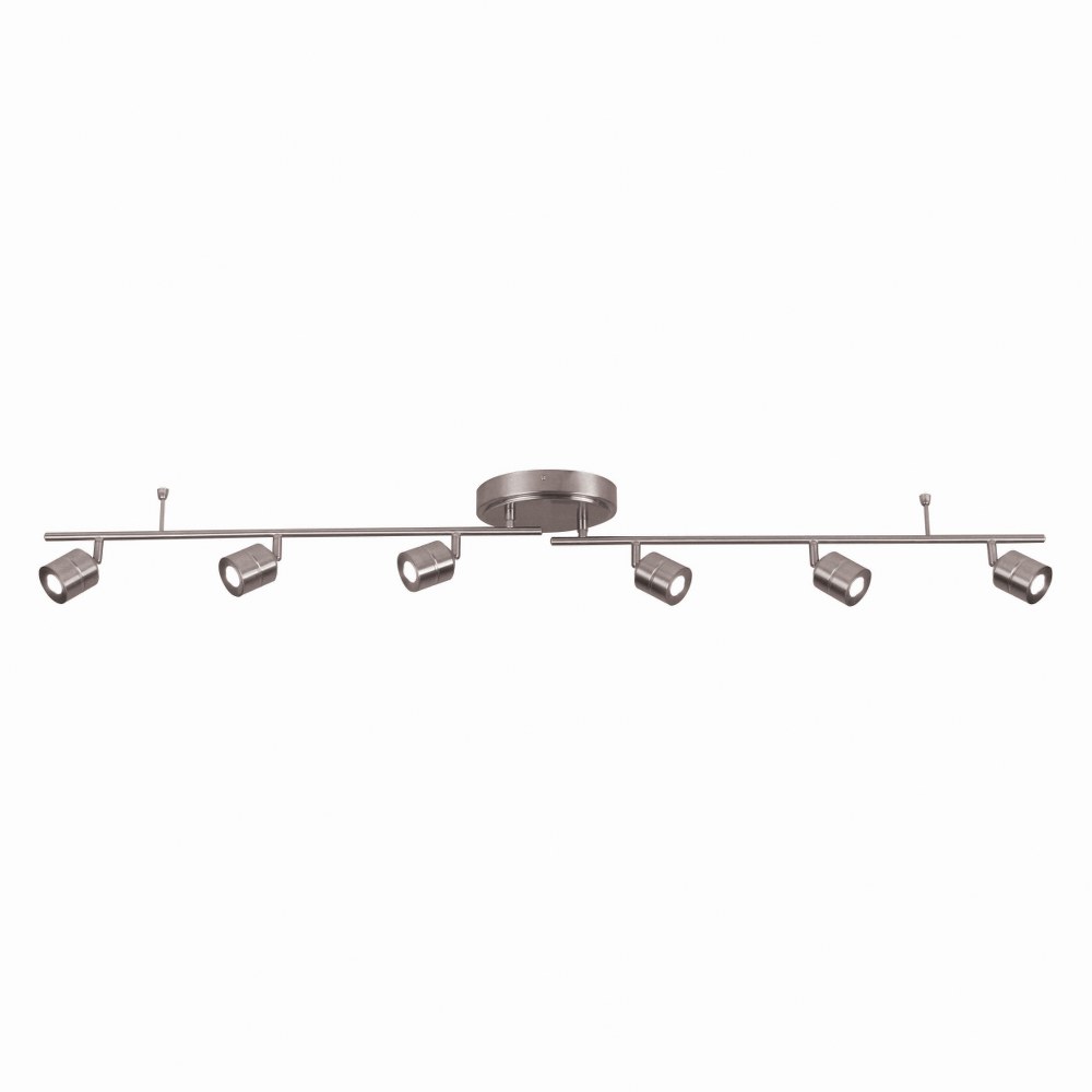 AFX-CRRF6450L30SN-Core - 55.13 Inch 40W 1 LED 6-Head Fixed Rail   Satin Nickel Finish with Metal Shade