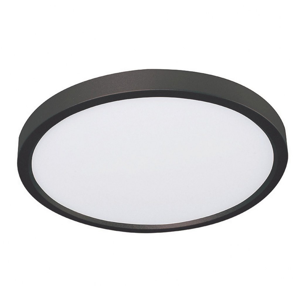 AFX-EGRF1216L30D1BK-Edge - 12 Inch 22W 1 Led Flush Mount   Black Finish with White Acrylic Shade