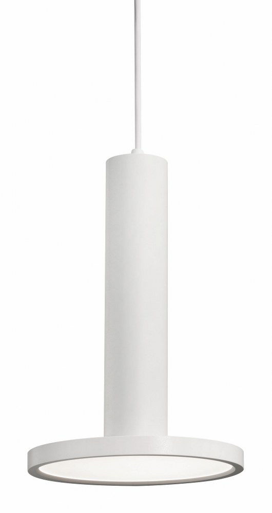 AFX-LNAP08L30D1WH-Luna - 12.38 Inch 15W 1 LED Pendant White  Black Finish with White Acrylic Shade