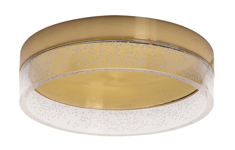 AFX-MGGF12L30D1SB-Maggie - 11.82 Inch 17W 1 LED Flush Mount Satin Brass  Satin Brass Finish with Clear Bubble Acrylic Shade