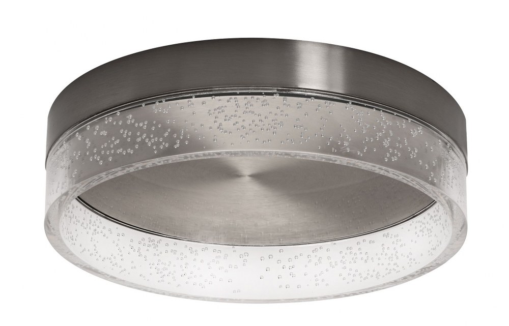 AFX-MGGF12L30D1SN-Maggie - 11.82 Inch 17W 1 LED Flush Mount Satin Nickel  Satin Brass Finish with Clear Bubble Acrylic Shade