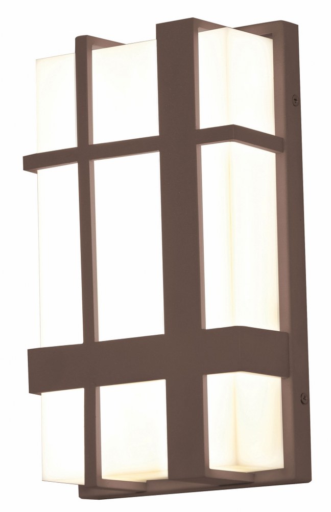AFX-MXW7122500L30MVBZ-Max - 12 Inch 24W 1 LED Outdoor Wall Sconce Textured Bronze  Textured Grey Finish with Matte White Acrylic Glass