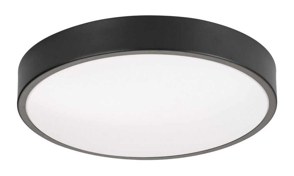 AFX-OTVF1218LAJD1BK-Octavia - 12 Inch 44W 2 LED Flush Mount Black  Black Finish with White Acrylic Shade