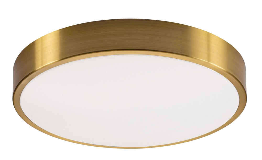 AFX-OTVF1218LAJD1SB-Octavia - 12 Inch 44W 2 LED Flush Mount Satin Brass  Black Finish with White Acrylic Shade