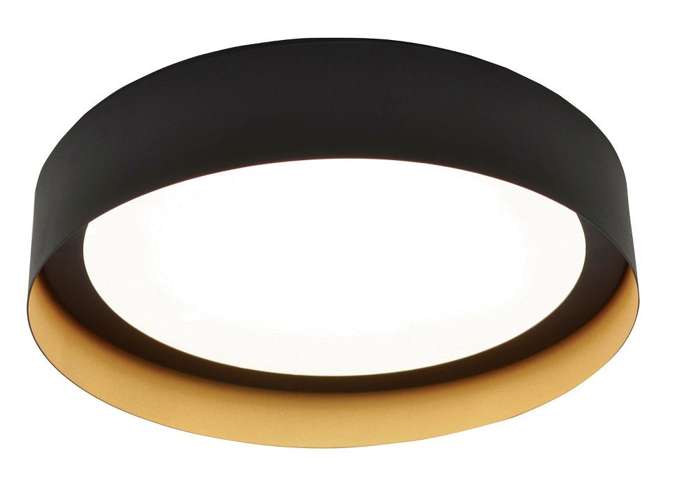 AFX-RVF121400L30D1BKGD-Reveal - 12 Inch 17.5W 1 LED Flush Mount Black/Gold  White/Black Finish with White Acrylic Glass