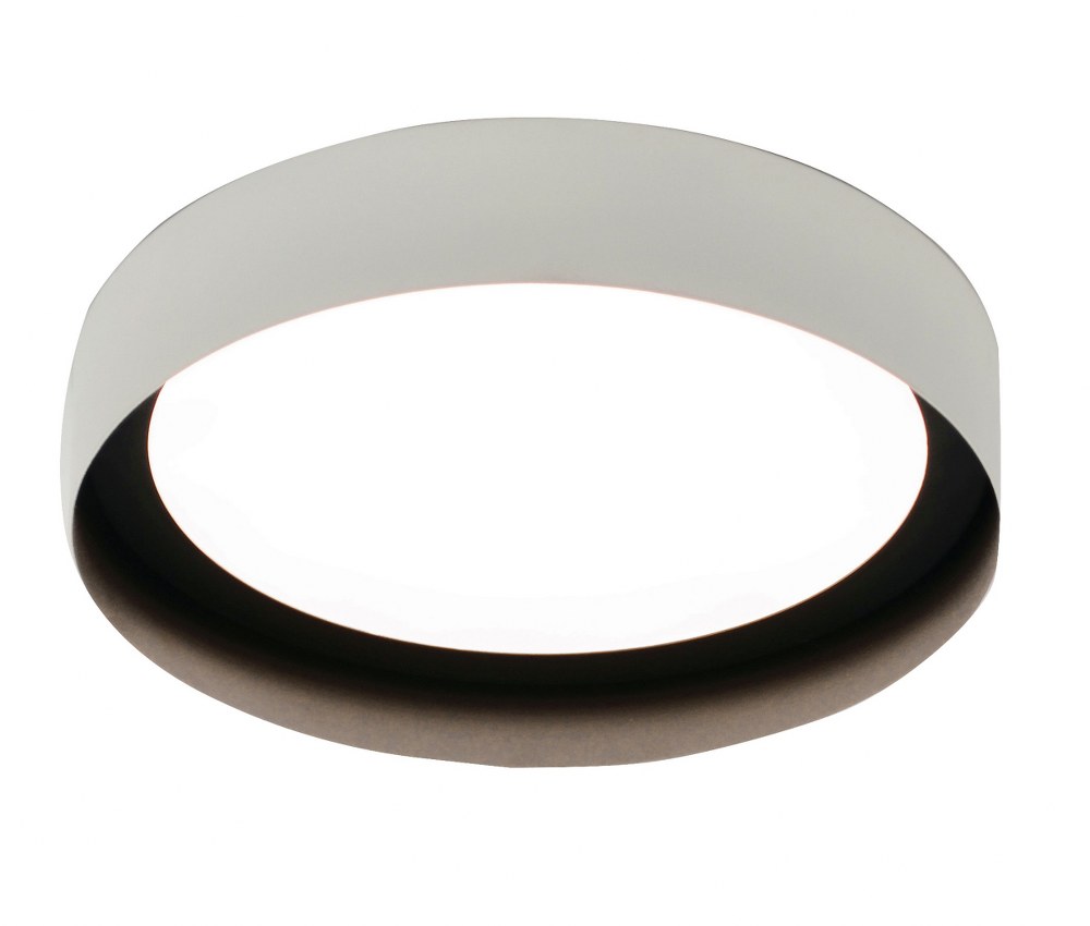 AFX-RVF121400L30D1WHBK-Reveal - 12 Inch 17.5W 1 LED Flush Mount White/Black  White/Black Finish with White Acrylic Glass