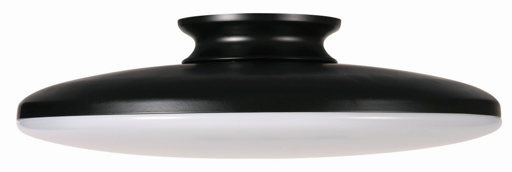 AFX-SKYF15LAJD1BK-Skye - 15 Inch 25W 1 LED Flush Mount Black  Black Finish with White Acrylic Shade