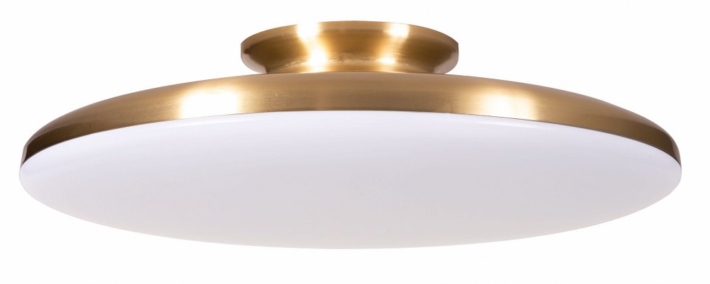 AFX-SKYF15LAJD1SB-Skye - 15 Inch 25W 1 LED Flush Mount Satin Brass  Black Finish with White Acrylic Shade