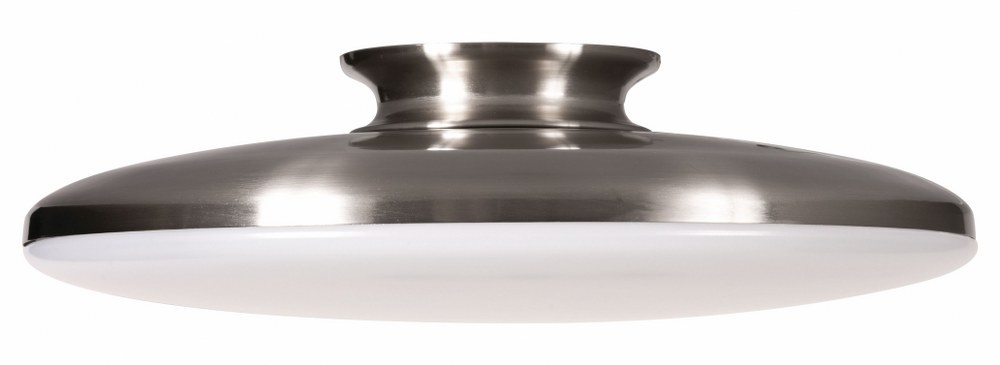 AFX-SKYF15LAJD1SN-Skye - 15 Inch 25W 1 LED Flush Mount Satin Nickel  Black Finish with White Acrylic Shade