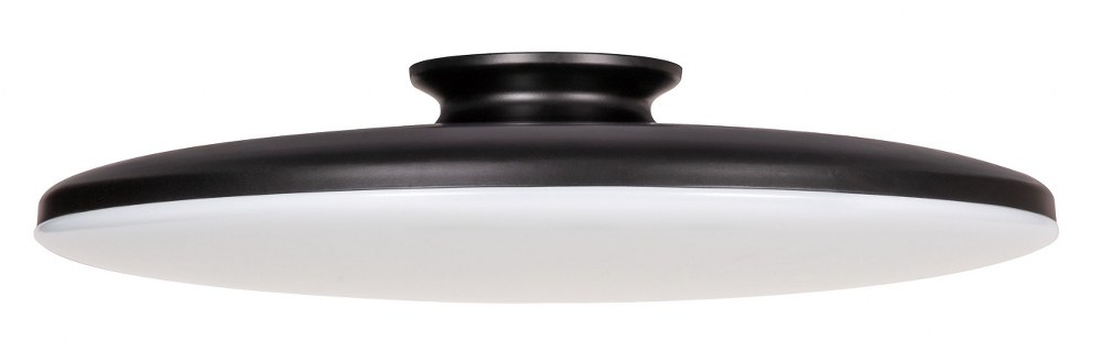 AFX-SKYF19LAJD1BK-Skye - 19 Inch 33W 1 LED Flush Mount Black  Black Finish with White Acrylic Shade