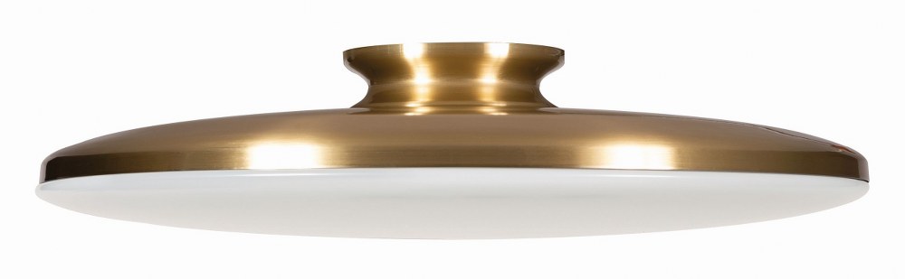 AFX-SKYF19LAJD1SB-Skye - 19 Inch 33W 1 LED Flush Mount Satin Brass  Black Finish with White Acrylic Shade