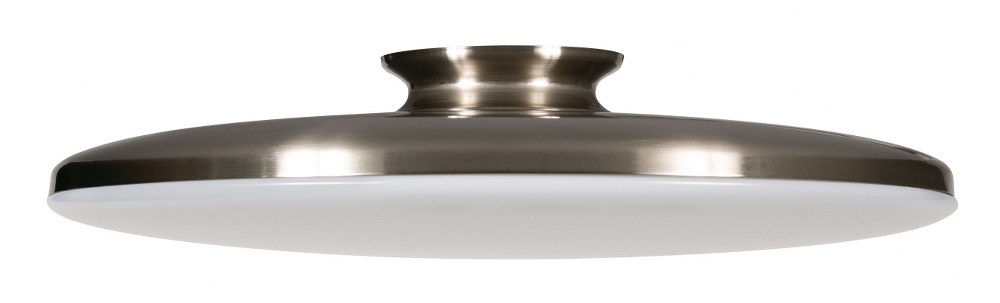 AFX-SKYF19LAJD1SN-Skye - 19 Inch 33W 1 LED Flush Mount Satin Nickel  Black Finish with White Acrylic Shade