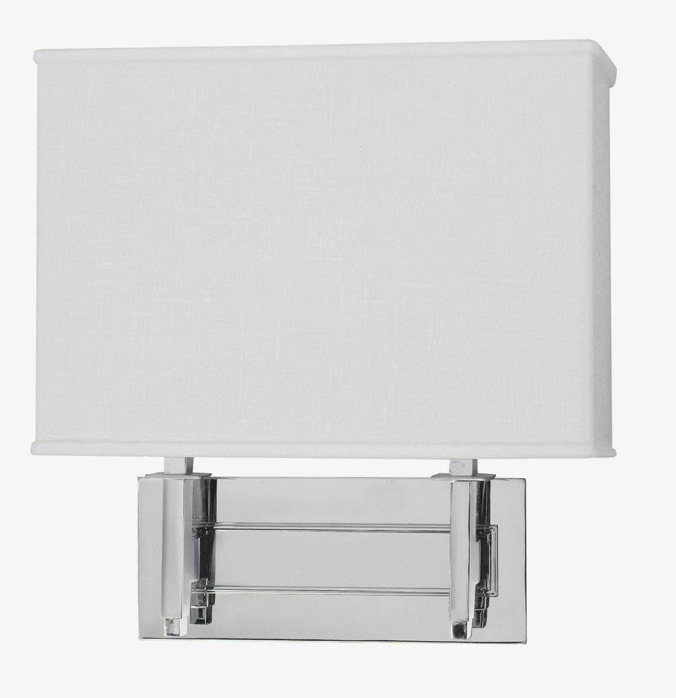 AFX-TAS1313213QENPCLA-Taylor - Two Light Wall Sconce   Polished Chrome Finish with Glass with White Linen Acrylic Shade