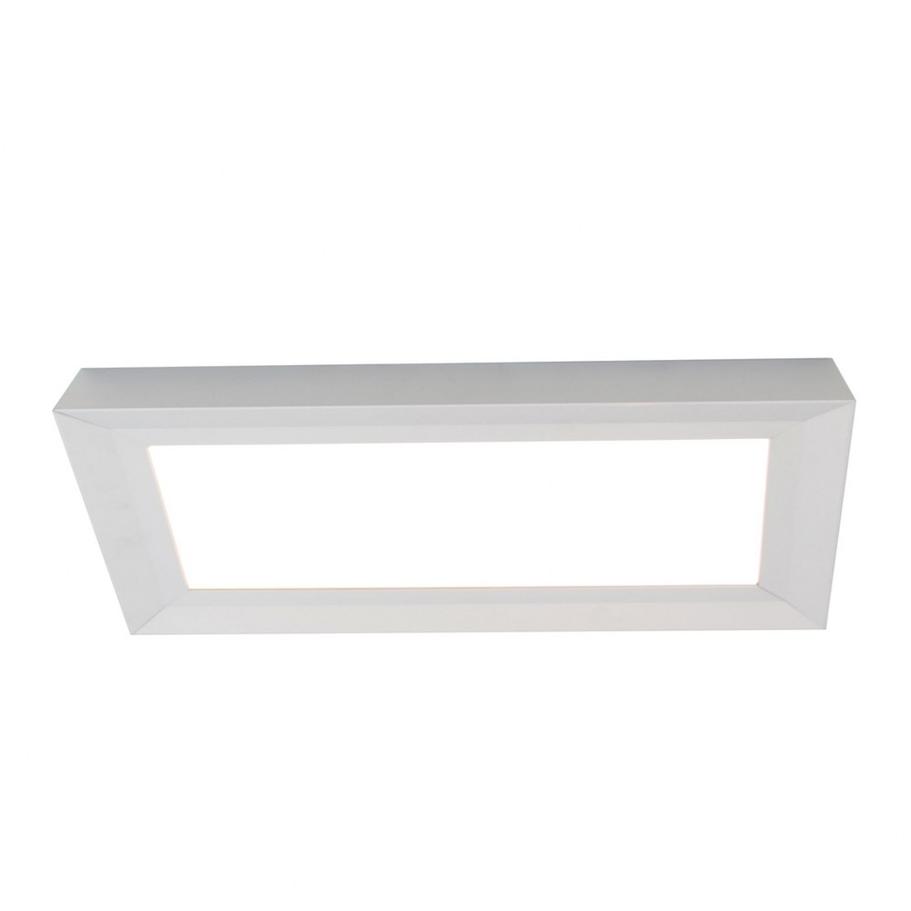 AFX-ZUF12241800L30D1SN-Zurich - 27 Inch 26W 1 LED Rectangular Flush Mount Satin Nickel  White Finish with White Acrylic Glass