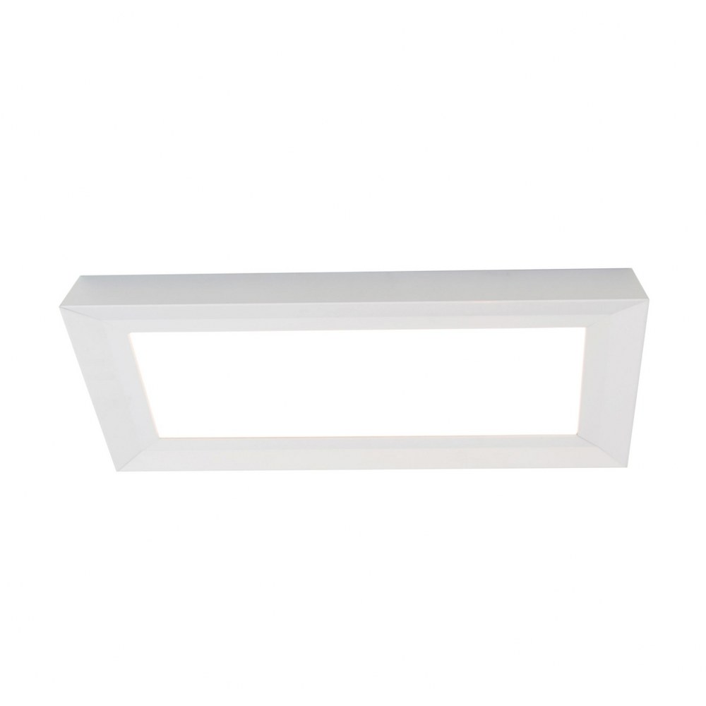 AFX-ZUF12241800L30D1WH-Zurich - 27 Inch 26W 1 LED Rectangular Flush Mount   White Finish with White Acrylic Glass