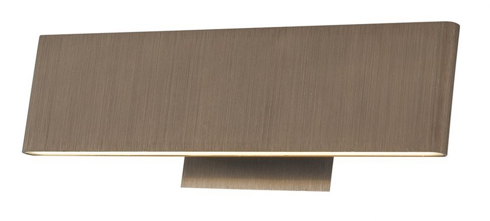 Abra Lighting-20001WV-BB-Slim - 12 Inch 14W 2 LED Bath Bar Brushed Bronze Brushed Bronze Finish with White Glass