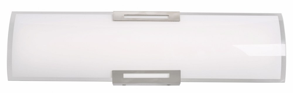 Abra Lighting-20011WV-BN-Allure - 24 Inch 32W 1 LED Curved Bath Vanity   Brushed Nickel Finish with Frosted Glass