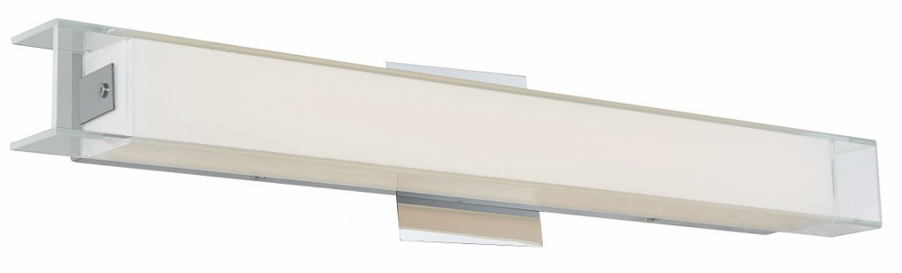Abra Lighting-20013WV-CH-Mist - 24 Inch 22W 1 LED Miter Bath Vanity   Chrome Finish with Frosted Glass