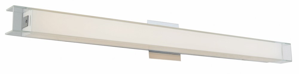 Abra Lighting-20014WV-CH-Mist - 36 Inch 35W 1 LED Miter Bath Vanity   Chrome Finish with Frosted Glass