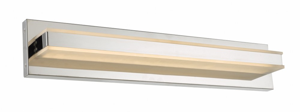 Abra Lighting-20040WV-CH-Fusion - 24 Inch 32W 1 LED Acrylic Rectangle Bath Vanity   Chrome Finish with White Glass