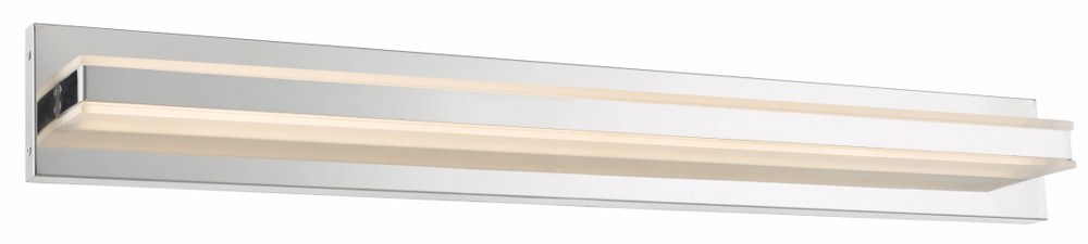 Abra Lighting-20041WV-CH-Fusion - 36 Inch 48W 1 LED Acrylic Rectangle Bath Vanity   Chrome Finish with White Glass