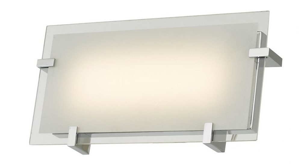 Abra Lighting-20060WV-CH-Matrix - 12 Inch 16W 1 LED Bath Vanity Chrome Finish with Opal Glass