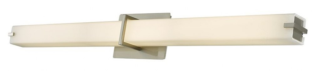 Abra Lighting-20091WV-BN-Squire - 38 Inch 48W 1 LED Bath Vanity   Brushed Nickel Finish with Opal Glass