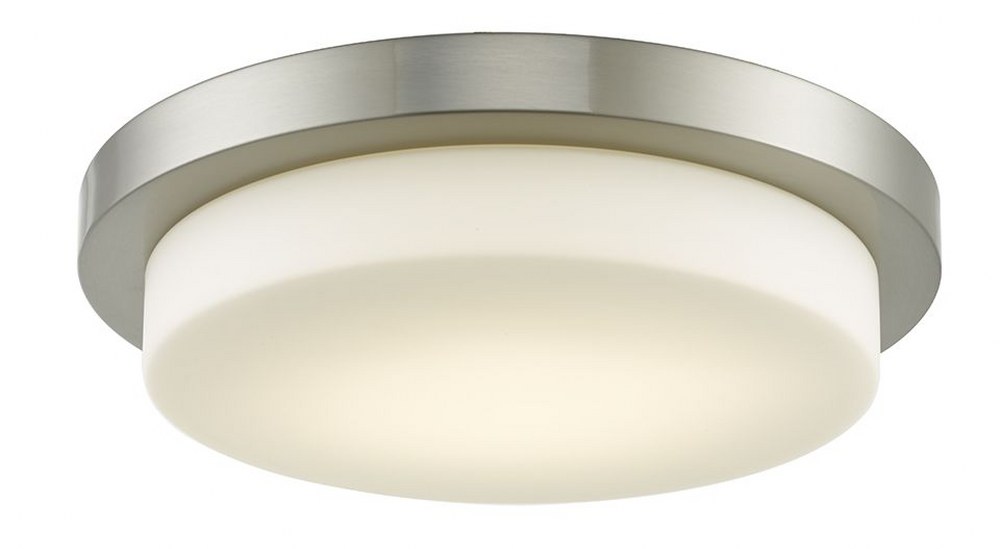 Abra Lighting-30016FM-BN-Step - 15.75 Inch 29W 1 LED Flush Mount   Brushed Nickel Finish with Opal Glass